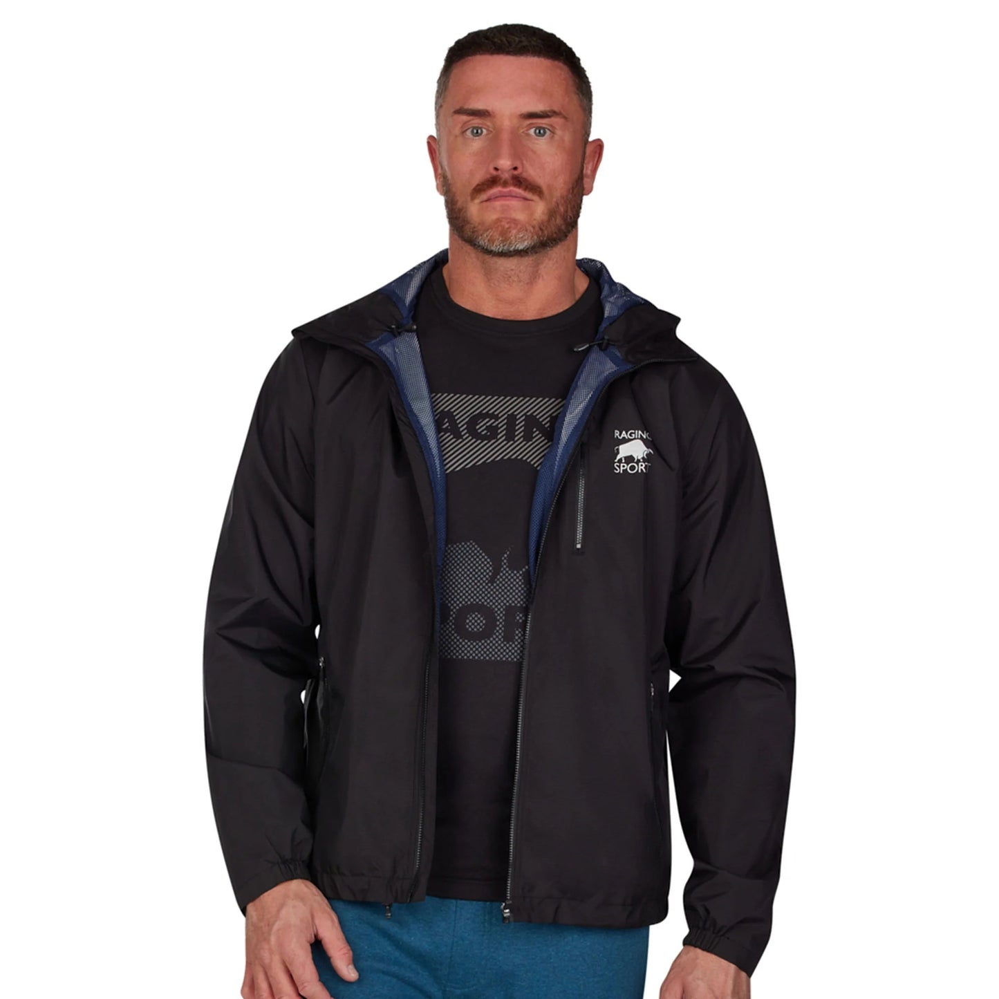 Black - Side - Raging Bull Mens Performance Showerproof Jacket