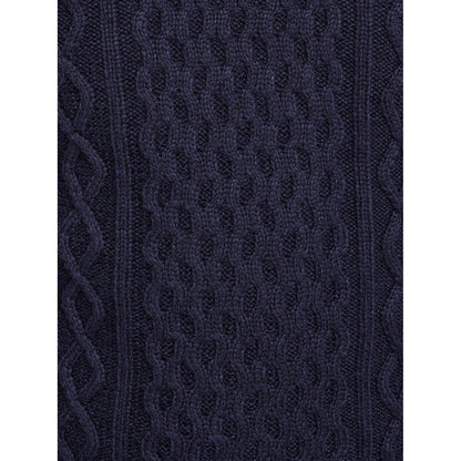 Navy - Lifestyle - Raging Bull Mens Chunky Cable Knit Crew Neck Jumper