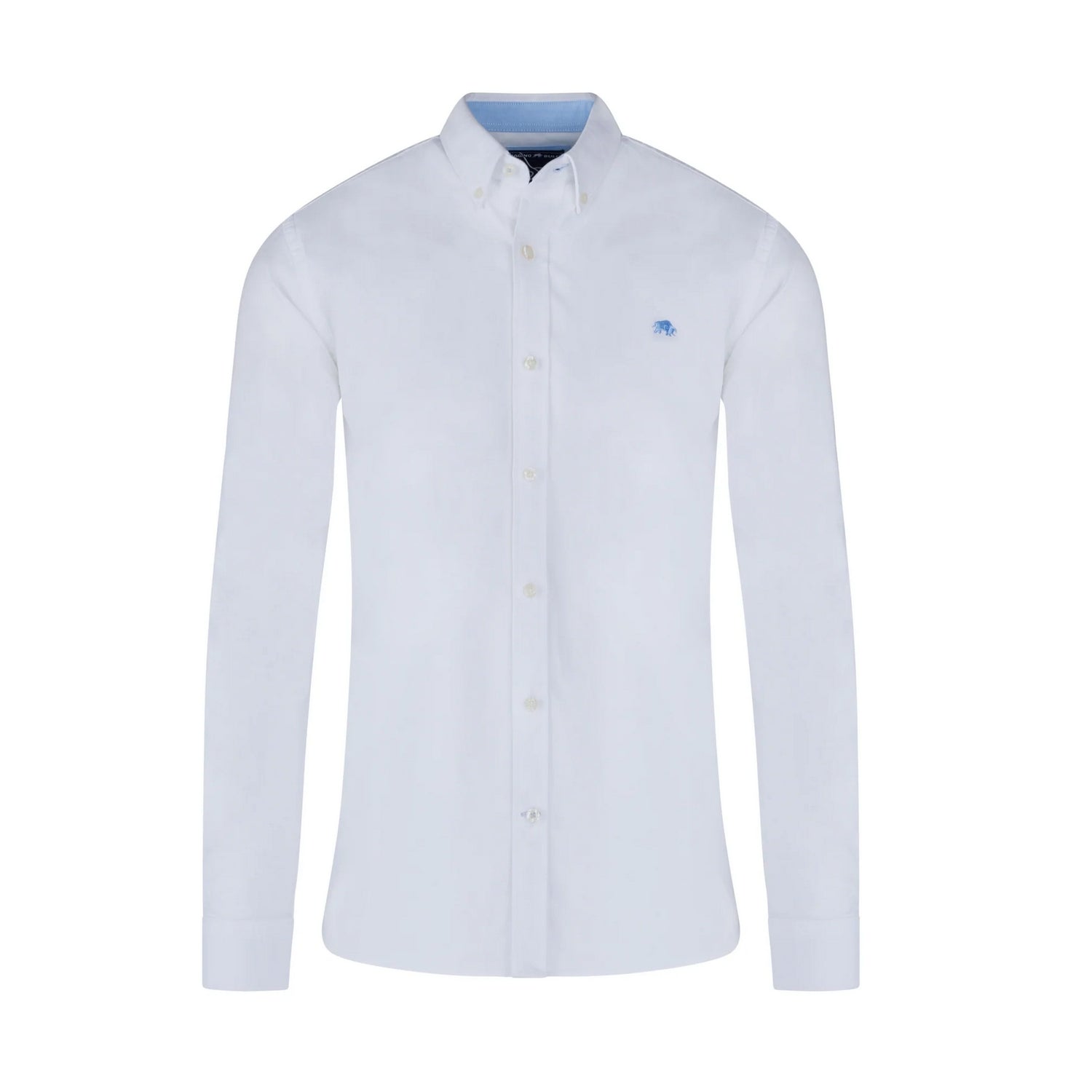 White - Front - Raging Bull Mens Classic Oxford Long-Sleeved Shirt