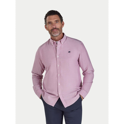 Deep Red - Front - Raging Bull Mens Classic Oxford Long-Sleeved Shirt