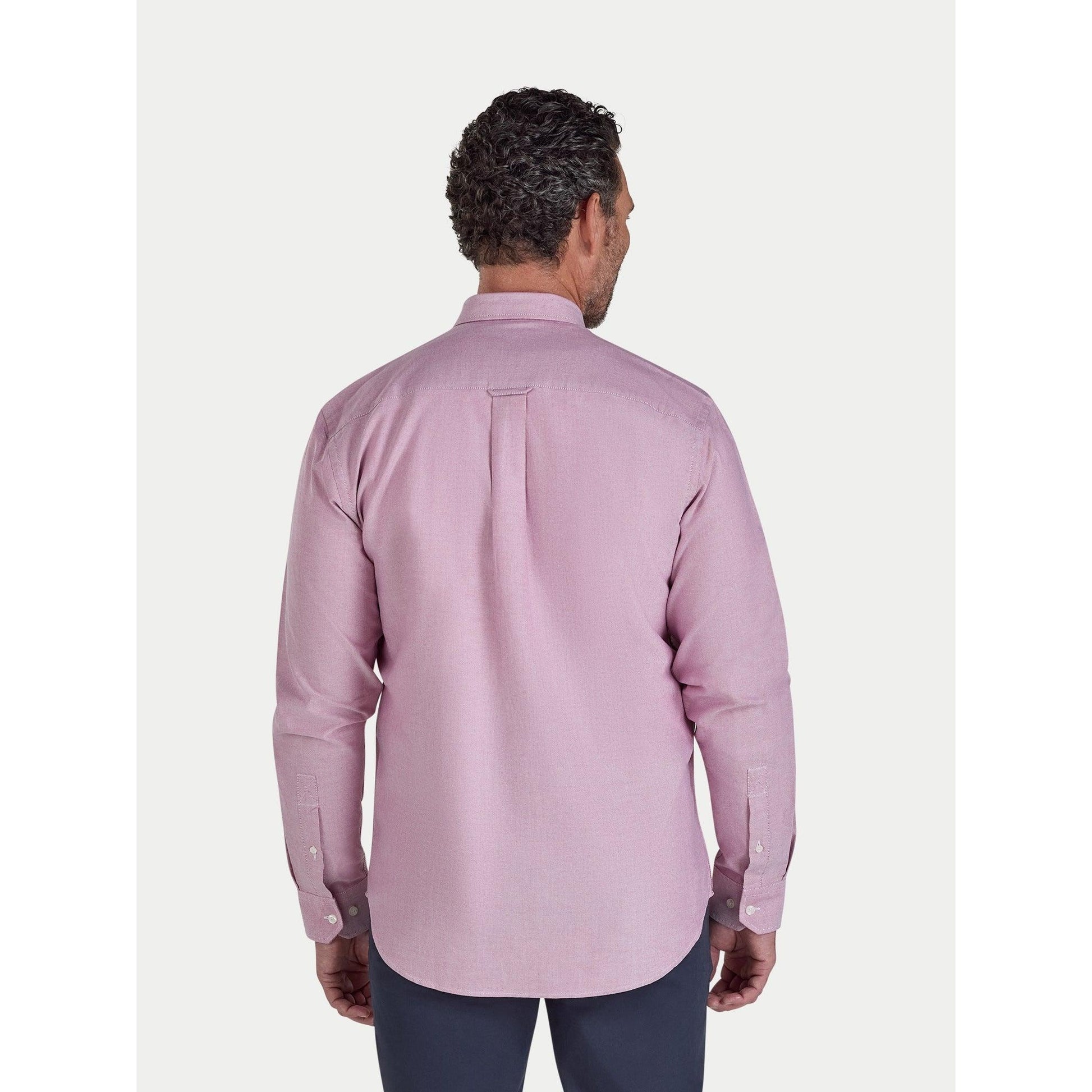 Deep Red - Back - Raging Bull Mens Classic Oxford Long-Sleeved Shirt