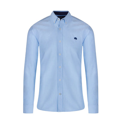 Sky Blue - Front - Raging Bull Mens Classic Oxford Long-Sleeved Shirt