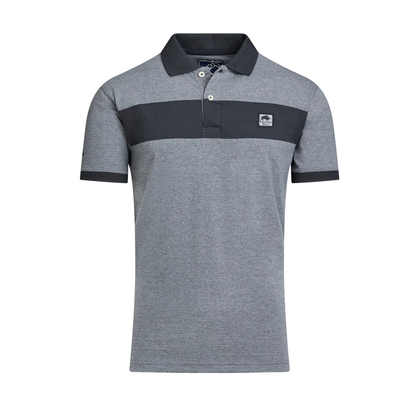 Charcoal - Front - Raging Bull Mens Contrast Panel Polo Shirt