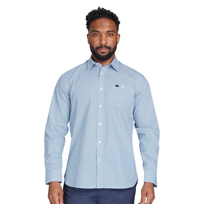 White - Side - Raging Bull Mens Triangle Geometric Long-Sleeved Shirt