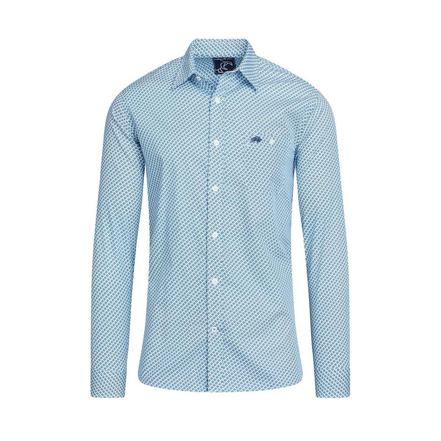 White - Front - Raging Bull Mens Triangle Geometric Long-Sleeved Shirt