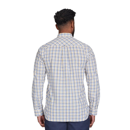 Yellow - Back - Raging Bull Mens Micro Gingham Check Long-Sleeved Shirt