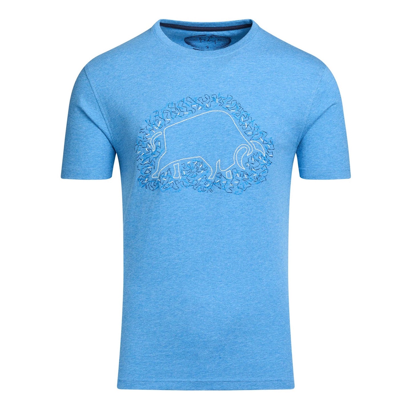 Denim Blue - Front - Raging Bull Mens Scatter Stitch T-Shirt