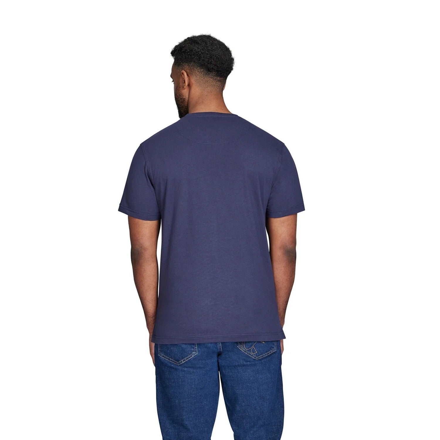Navy - Back - Raging Bull Mens Crest Embroidered T-Shirt