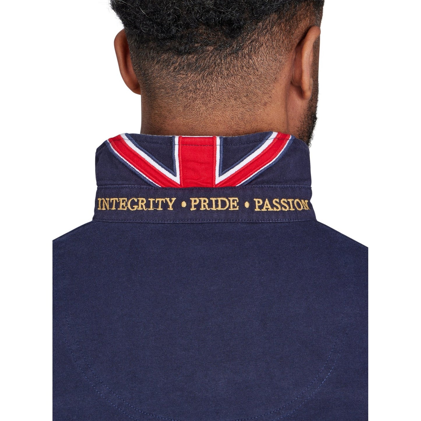 Navy - Lifestyle - Raging Bull Mens Embroidered Long-Sleeved Rugby Shirt