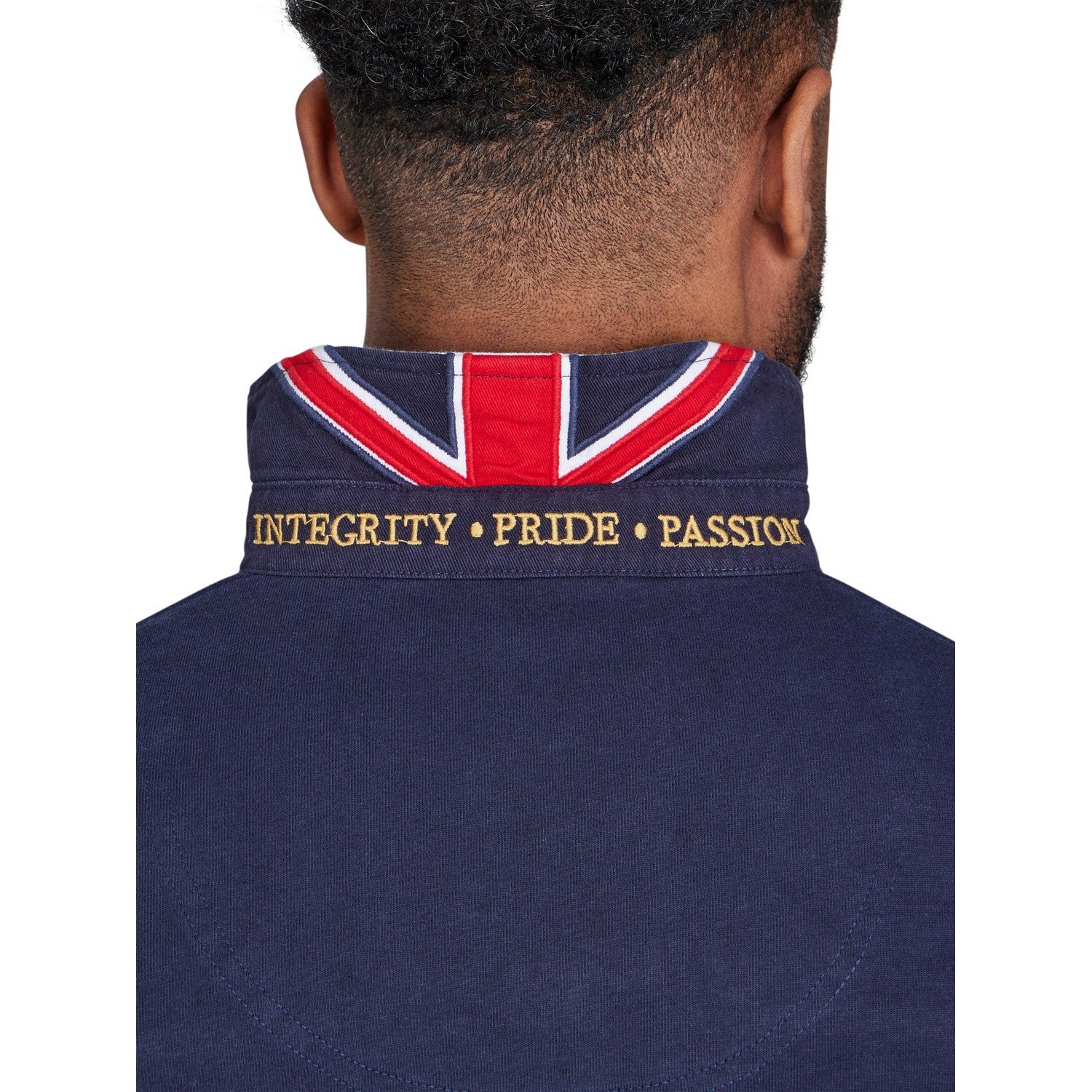 Navy - Lifestyle - Raging Bull Mens Embroidered Long-Sleeved Rugby Shirt