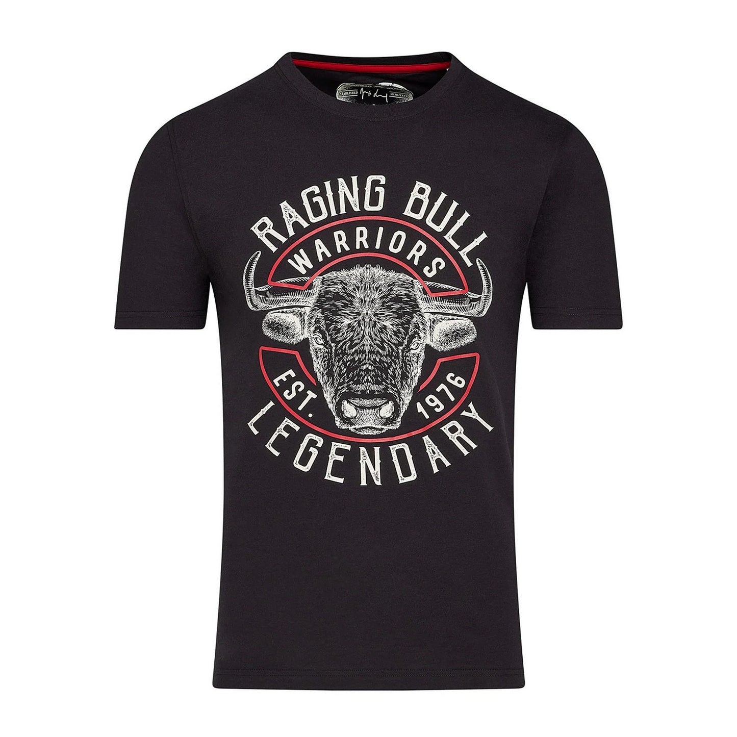 Black - Front - Raging Bull Mens Warriors T-Shirt