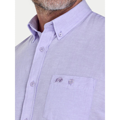 Lilac - Lifestyle - Raging Bull Mens Classic Linen Short-Sleeved Shirt