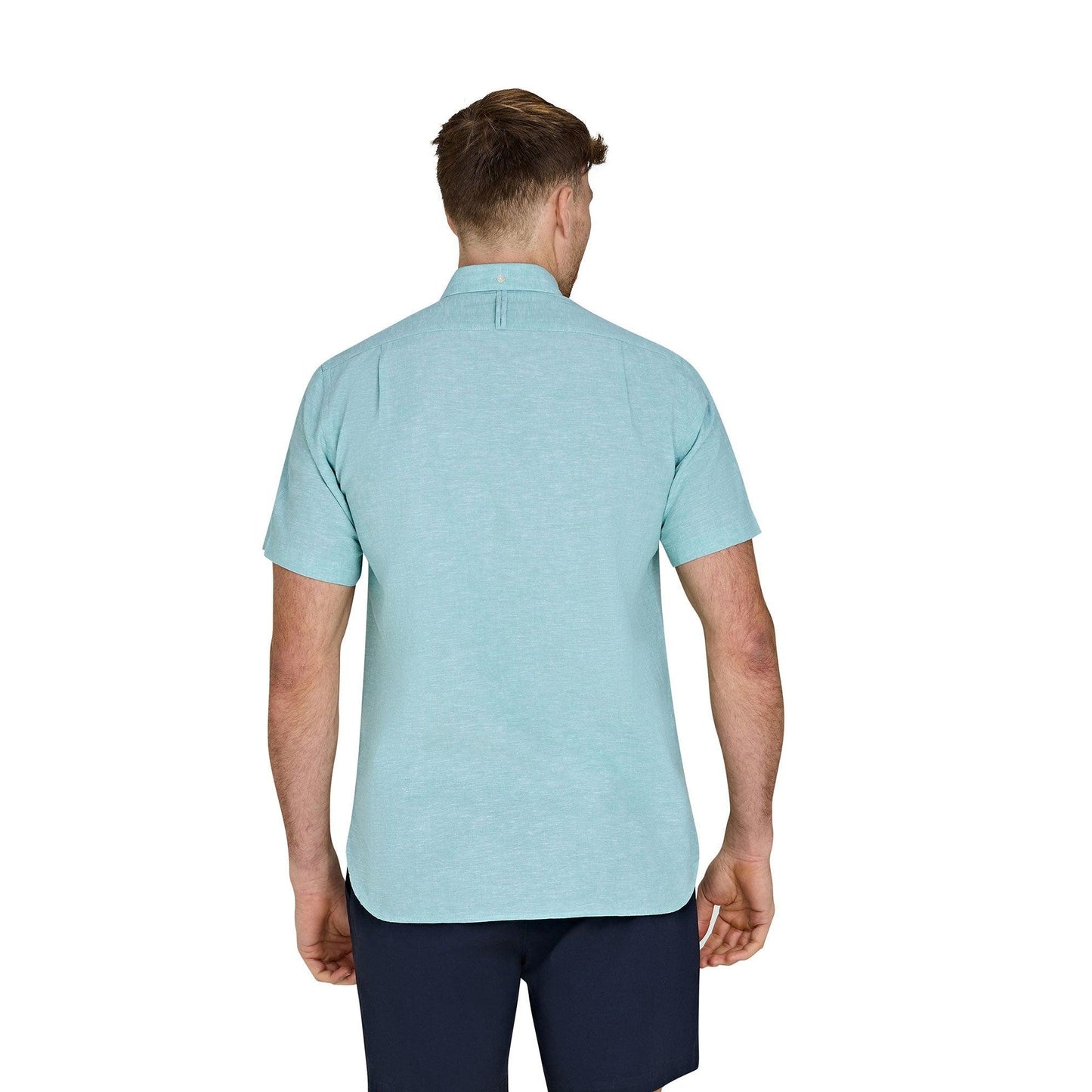 Apple Green - Back - Raging Bull Mens Classic Linen Short-Sleeved Shirt