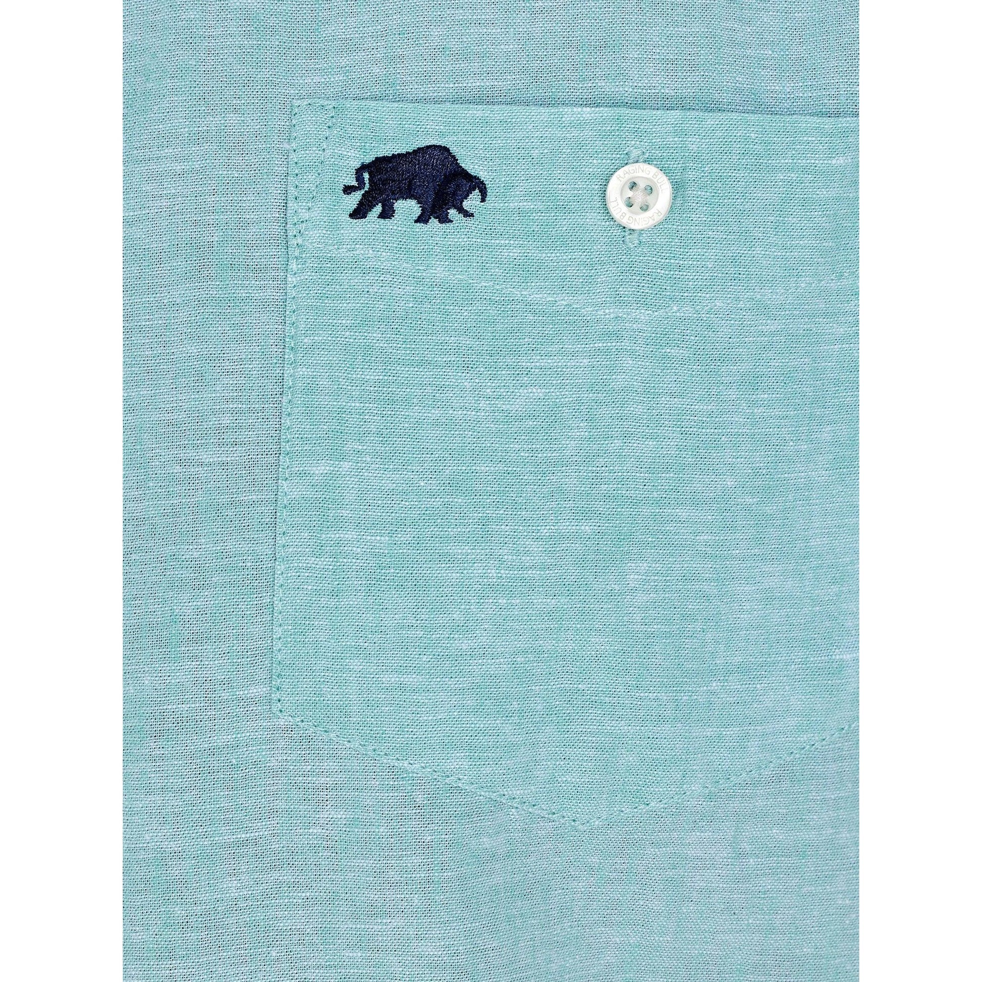 Apple Green - Pack Shot - Raging Bull Mens Classic Linen Short-Sleeved Shirt