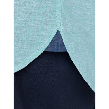 Apple Green - Close up - Raging Bull Mens Classic Linen Short-Sleeved Shirt
