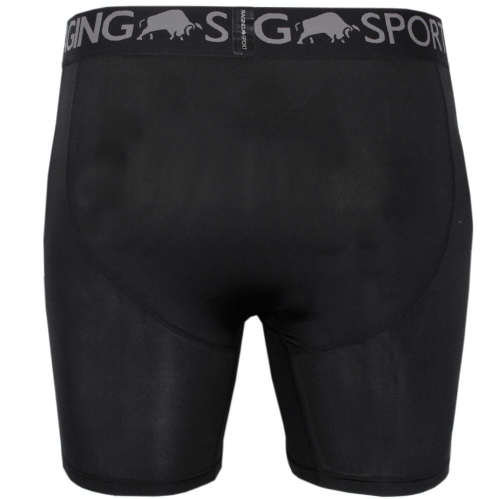Black - Back - Raging Bull Mens Compression Shorts