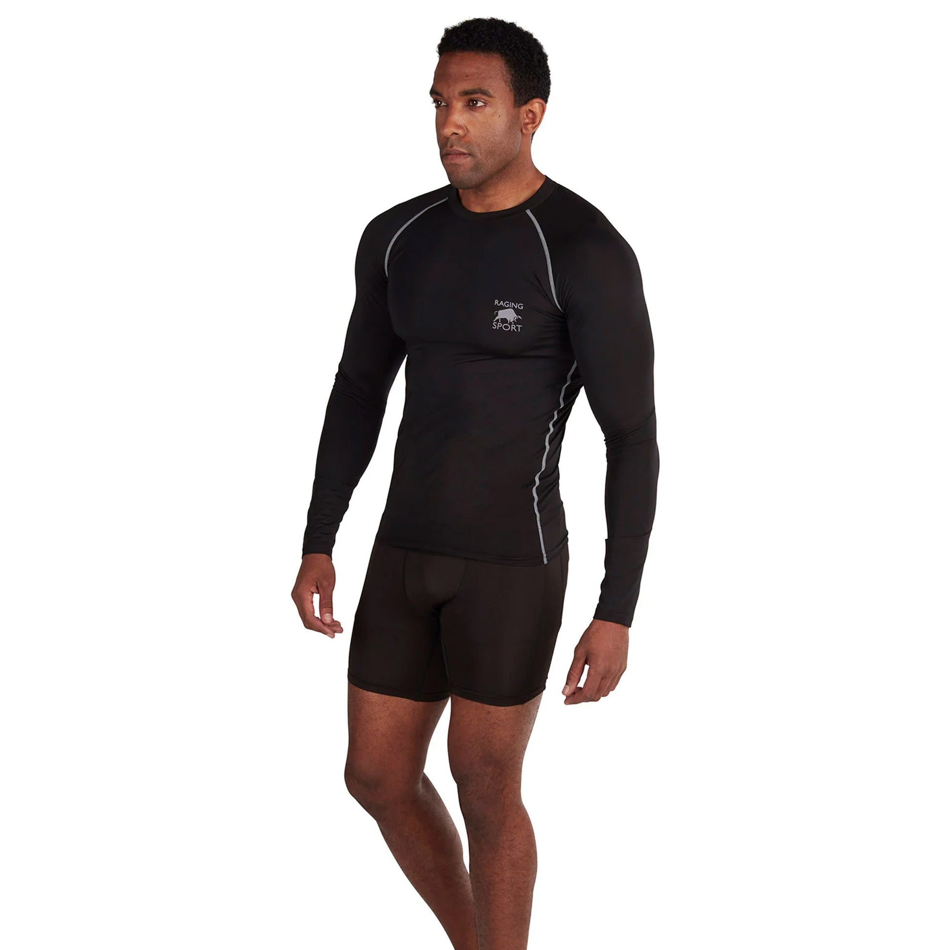 Black - Close up - Raging Bull Mens Compression Shorts