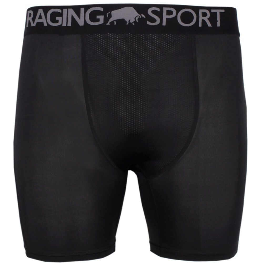 Black - Front - Raging Bull Mens Compression Shorts