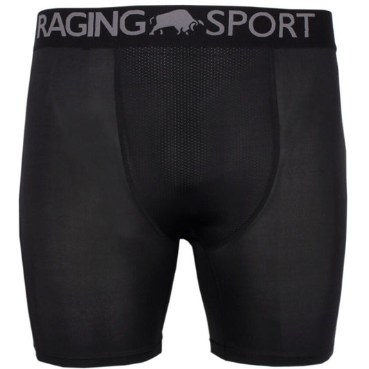 Black - Front - Raging Bull Mens Compression Shorts