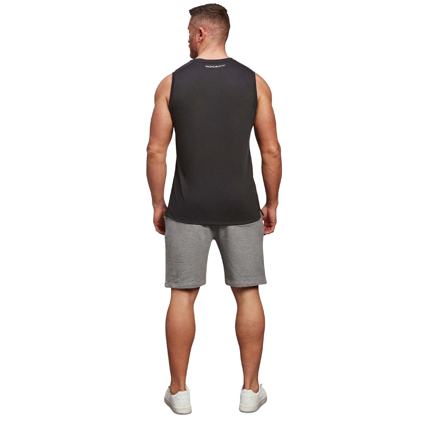 Black - Back - Raging Bull Mens Performance Vest Top
