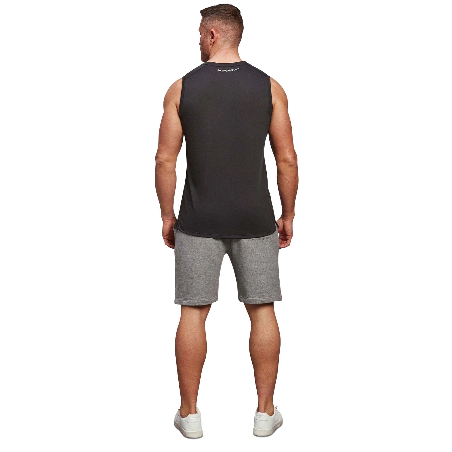 Black - Back - Raging Bull Mens Performance Vest Top