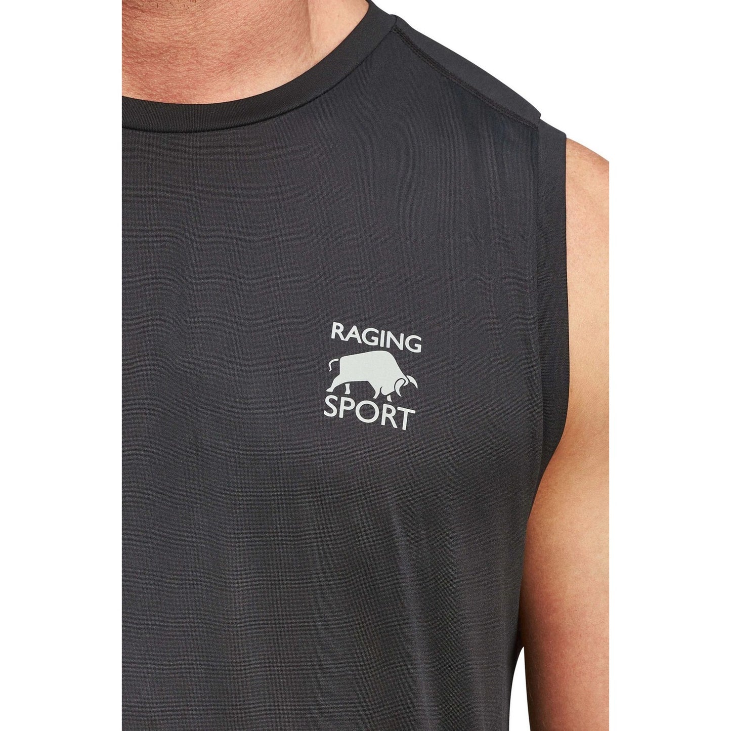 Black - Side - Raging Bull Mens Performance Vest Top