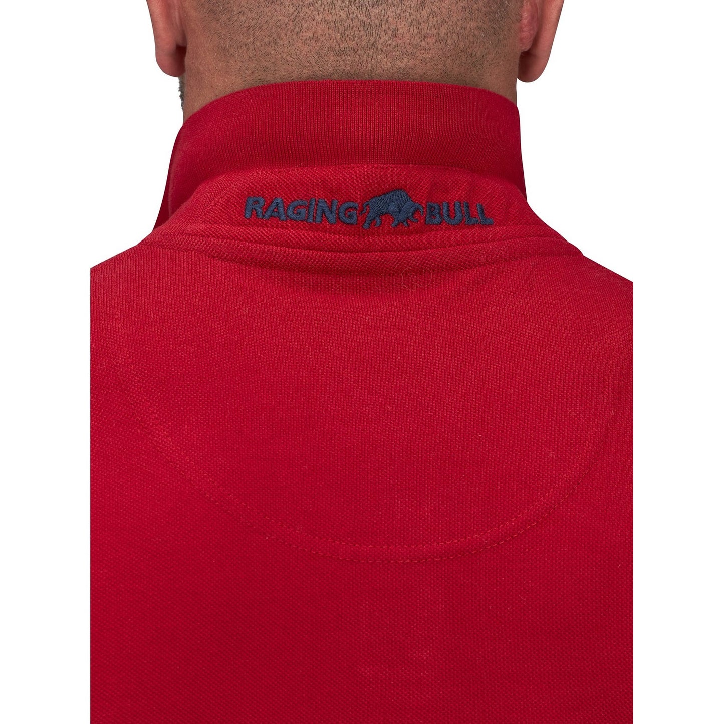 Red - Back - Raging Bull Mens Classic Organic Polo Shirt