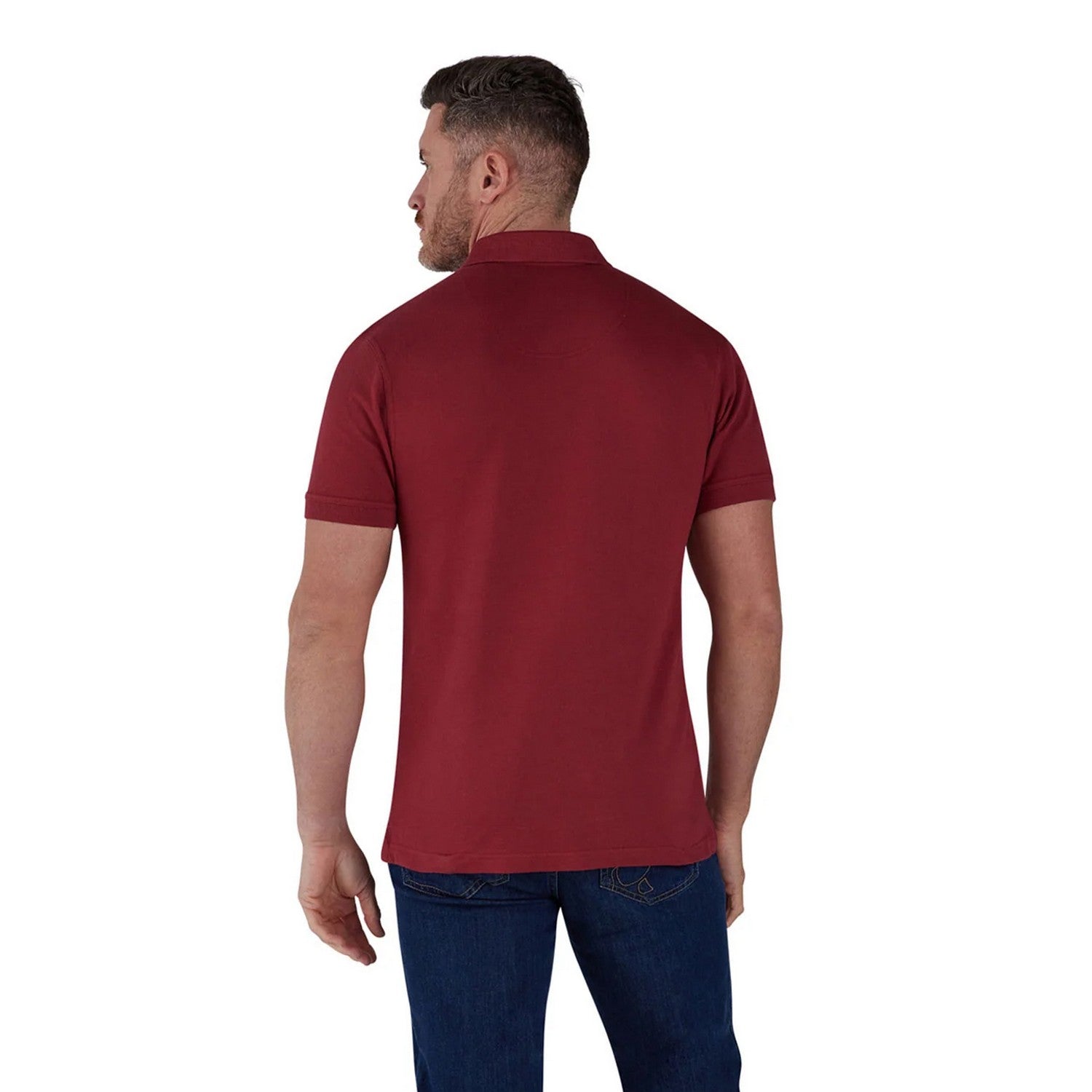 Claret - Back - Raging Bull Mens Classic Organic Polo Shirt