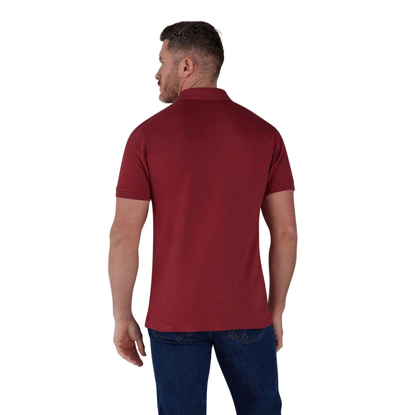 Claret - Back - Raging Bull Mens Classic Organic Polo Shirt