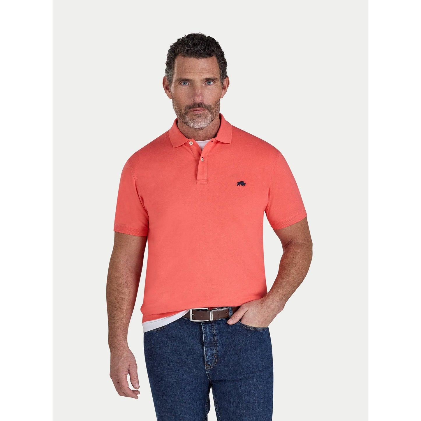Watermelon - Front - Raging Bull Mens Classic Organic Polo Shirt