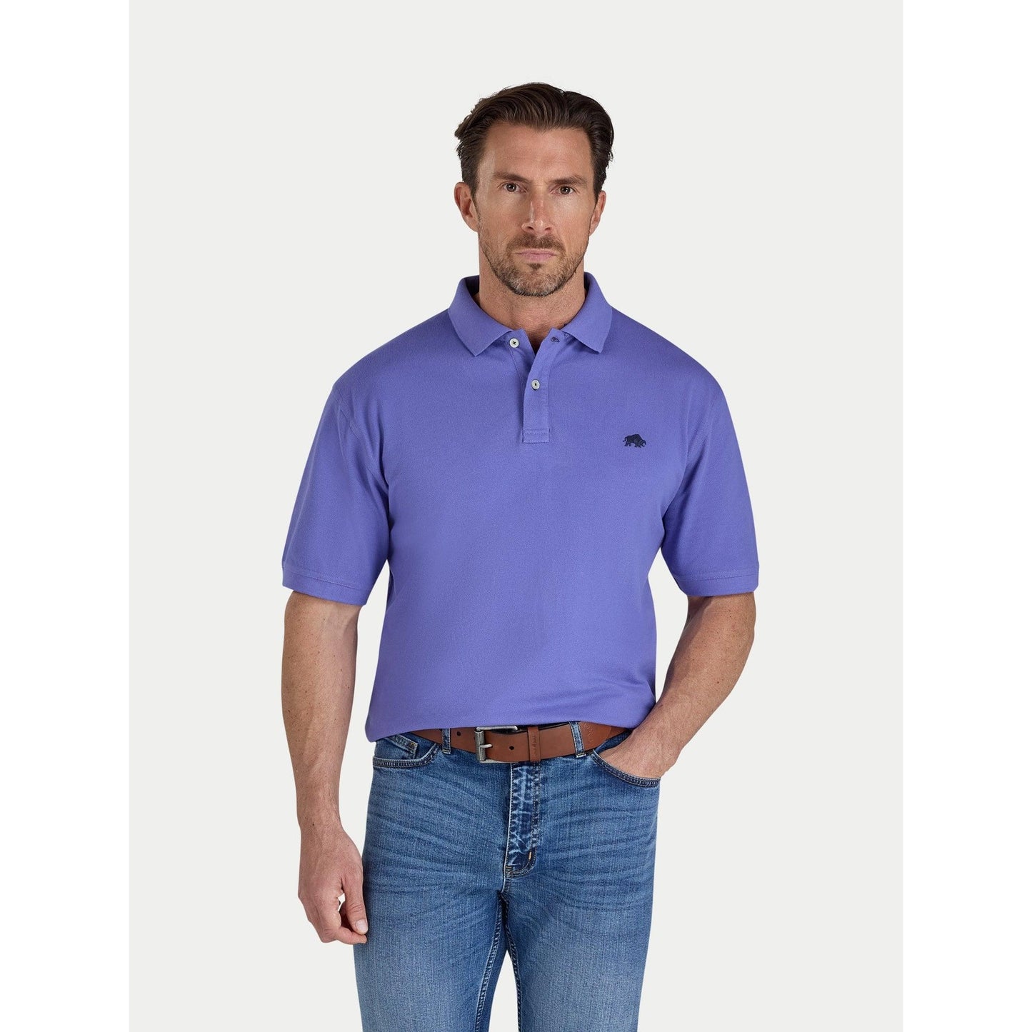 Purple - Front - Raging Bull Mens Classic Organic Polo Shirt