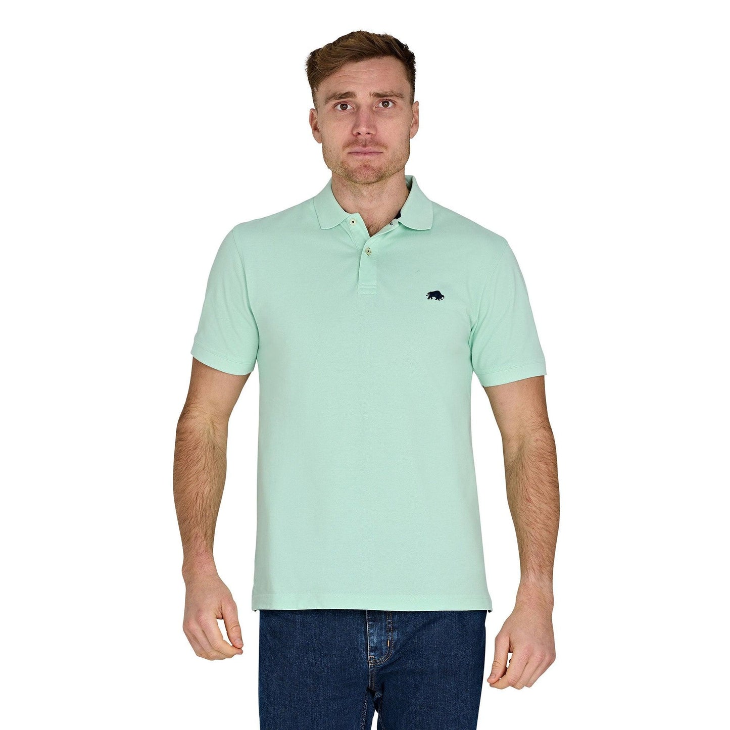 Apple Green - Front - Raging Bull Mens Classic Organic Polo Shirt