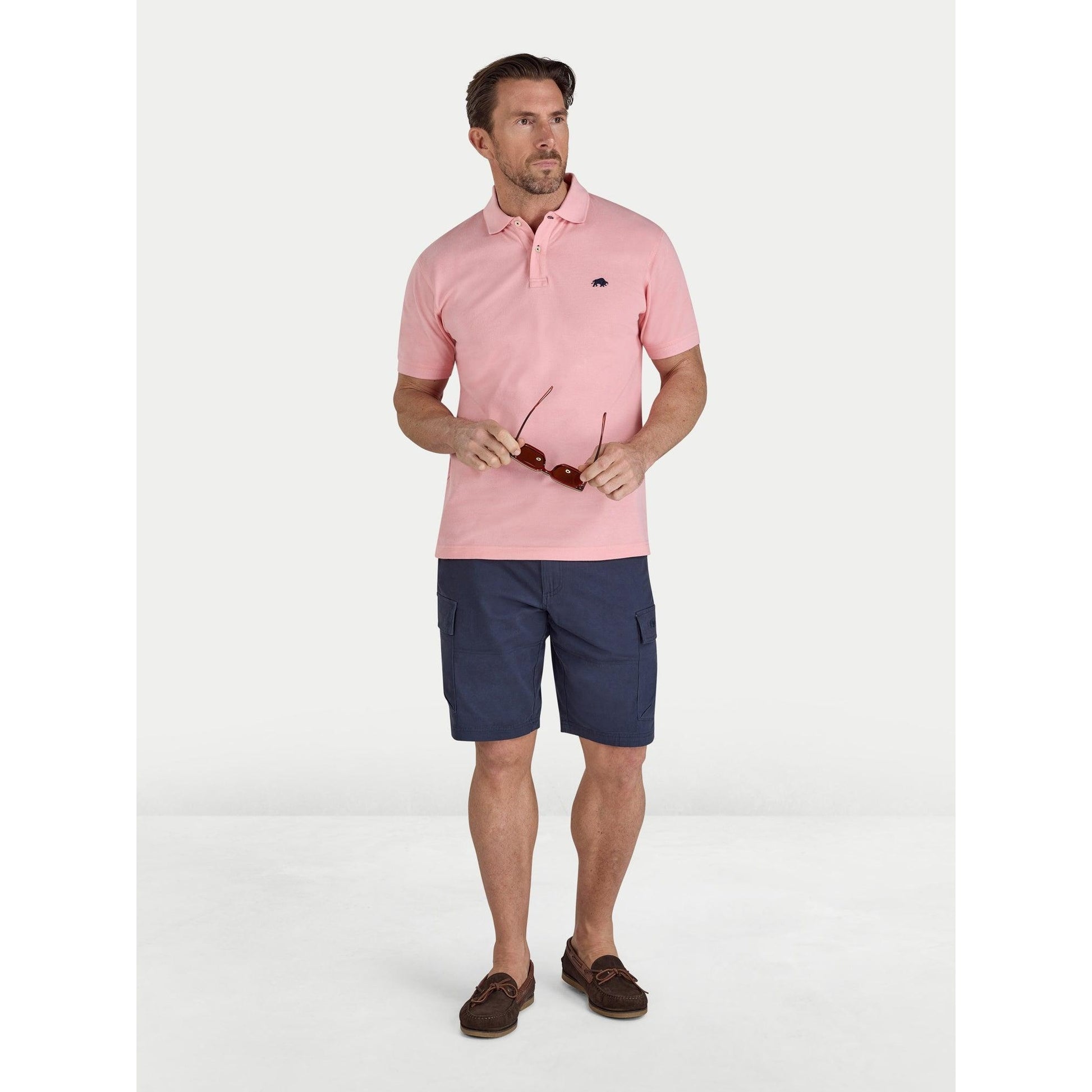 Light Pink - Side - Raging Bull Mens Classic Organic Polo Shirt