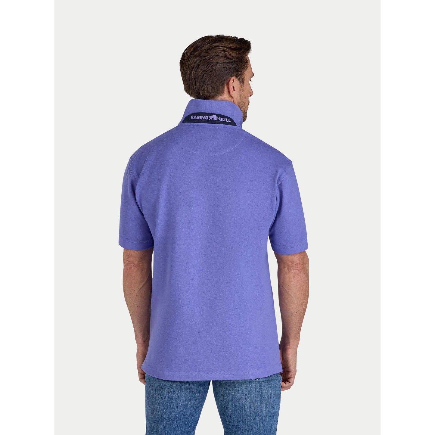 Purple - Back - Raging Bull Mens Classic Organic Polo Shirt