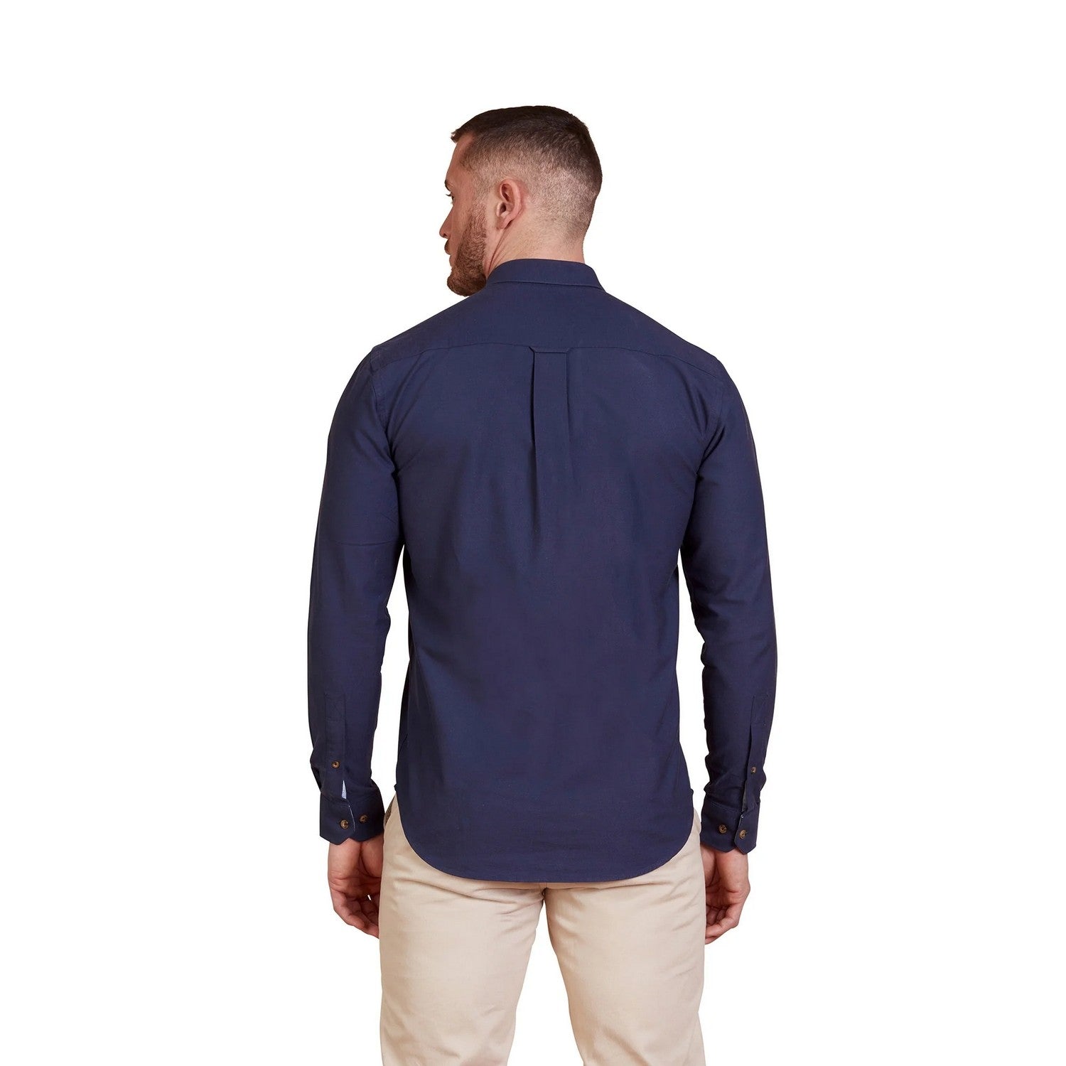 Navy - Back - Raging Bull Mens Oxford Classic Long-Sleeved Shirt