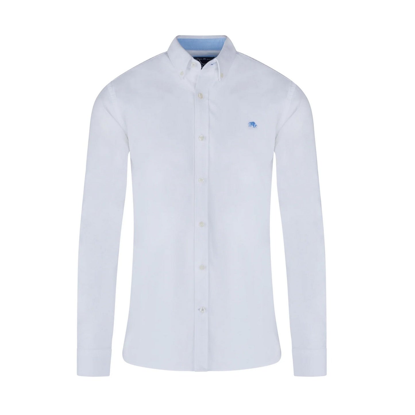 White - Front - Raging Bull Mens Oxford Classic Long-Sleeved Shirt