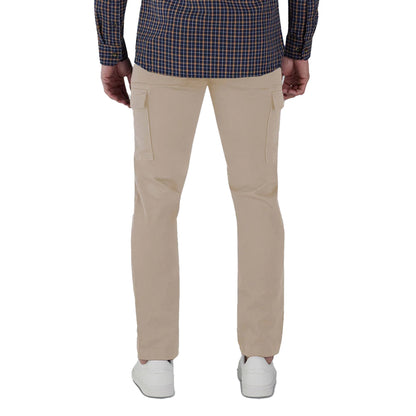 Tan - Back - Raging Bull Mens Plain Cargo Trousers