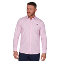 Pink - Side - Raging Bull Mens Classic Stripe Long-Sleeved Shirt