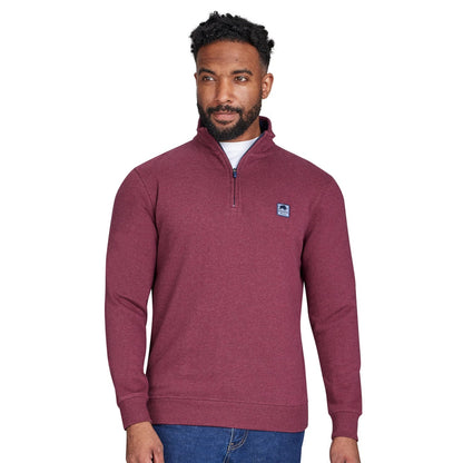 Claret - Lifestyle - Raging Bull Mens Classic Woven Patch Quarter Zip Sweatshirt