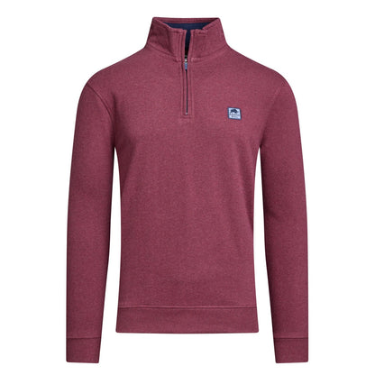 Claret - Front - Raging Bull Mens Classic Woven Patch Quarter Zip Sweatshirt