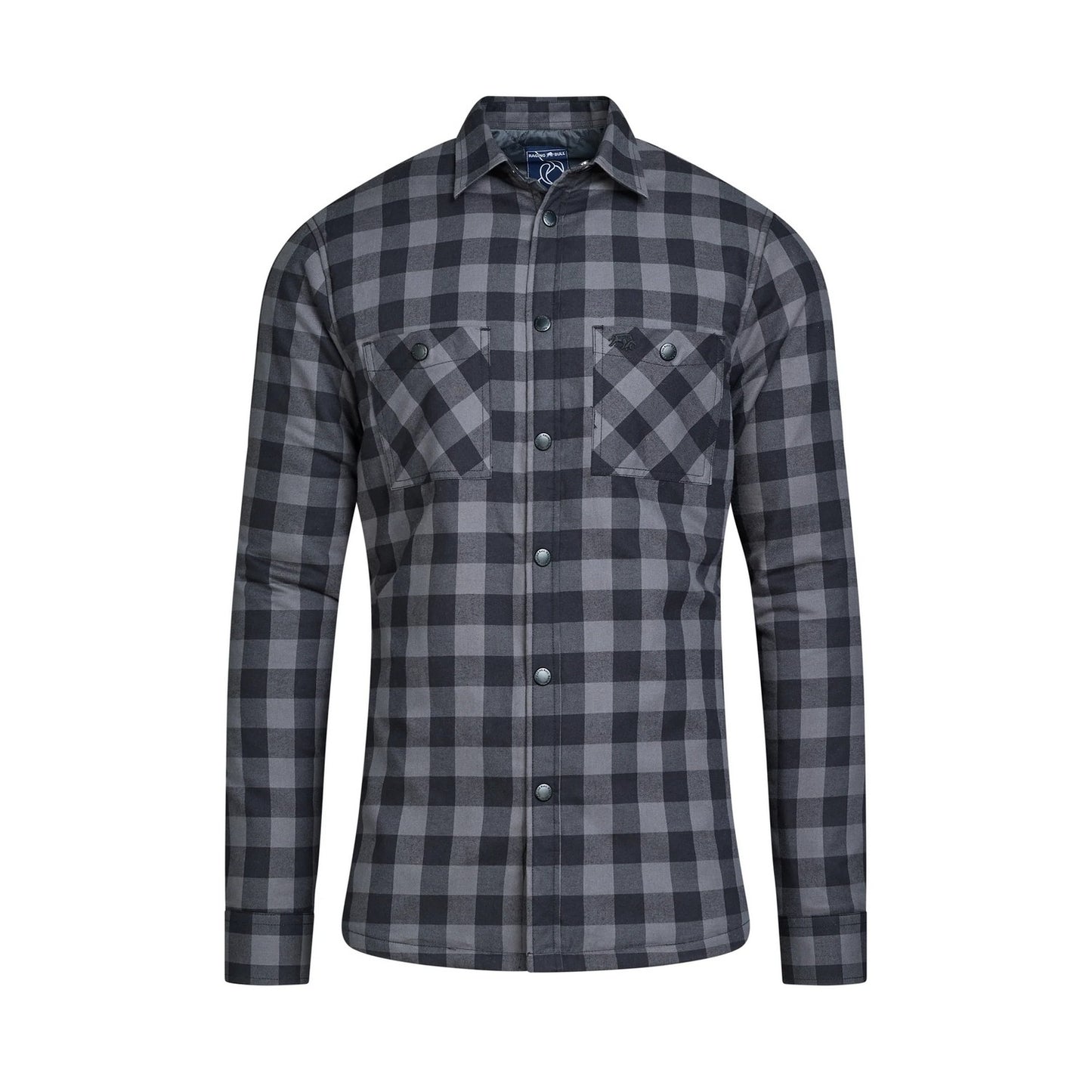 Black - Front - Raging Bull Mens Checked Quilted Shirt Jacket