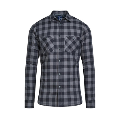 Black - Front - Raging Bull Mens Checked Quilted Shirt Jacket