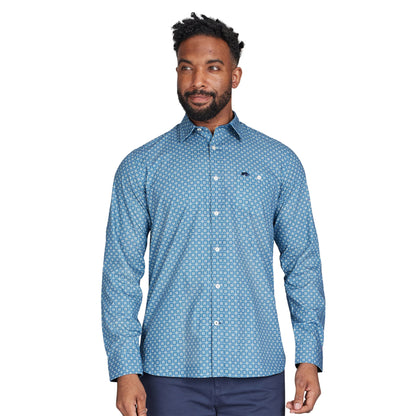 Denim Blue - Side - Raging Bull Mens Diamond Long-Sleeved Shirt