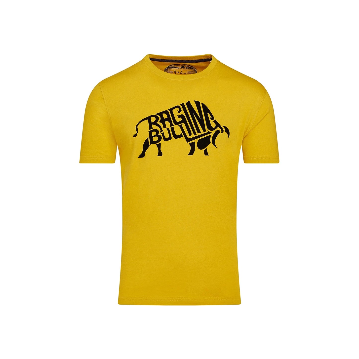 Yellow - Front - Raging Bull Mens Flock Bull T-Shirt