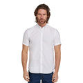 White - Side - Raging Bull Mens Oxford Lightweight Short-Sleeved Shirt