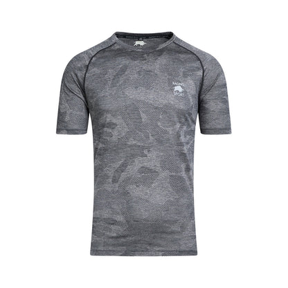 Black - Front - Raging Bull Mens Jacquard T-Shirt