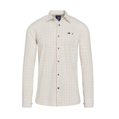 White - Front - Raging Bull Mens Country Check Brushed Cotton Long-Sleeved Shirt