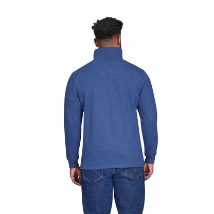 Denim - Back - Raging Bull Mens Classic French Rib Quarter Zip Jumper