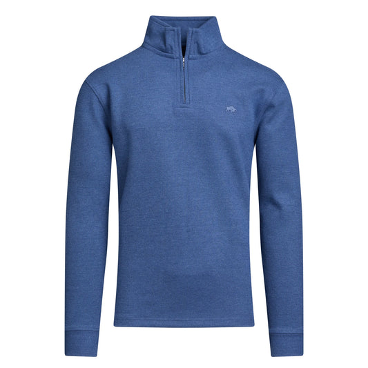 Denim - Front - Raging Bull Mens Classic French Rib Quarter Zip Jumper