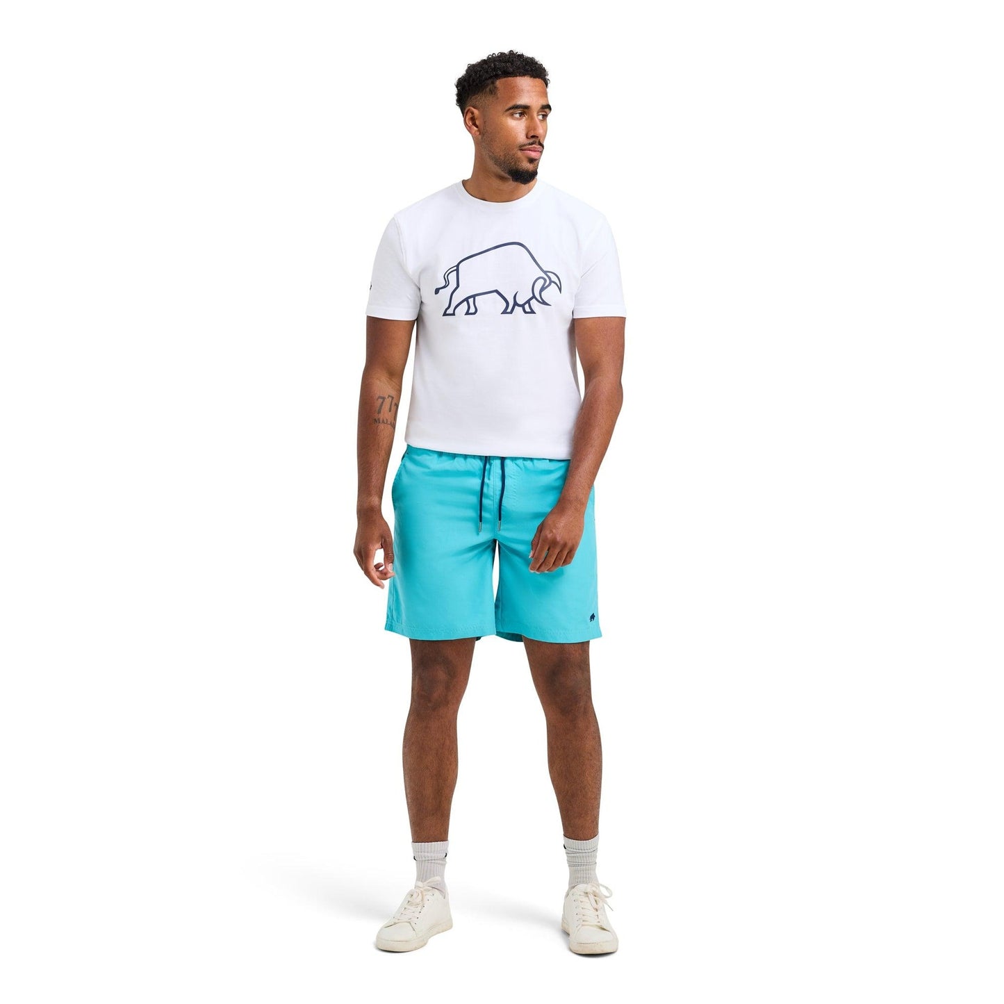Turquoise - Front - Raging Bull Mens Plain Swim Shorts